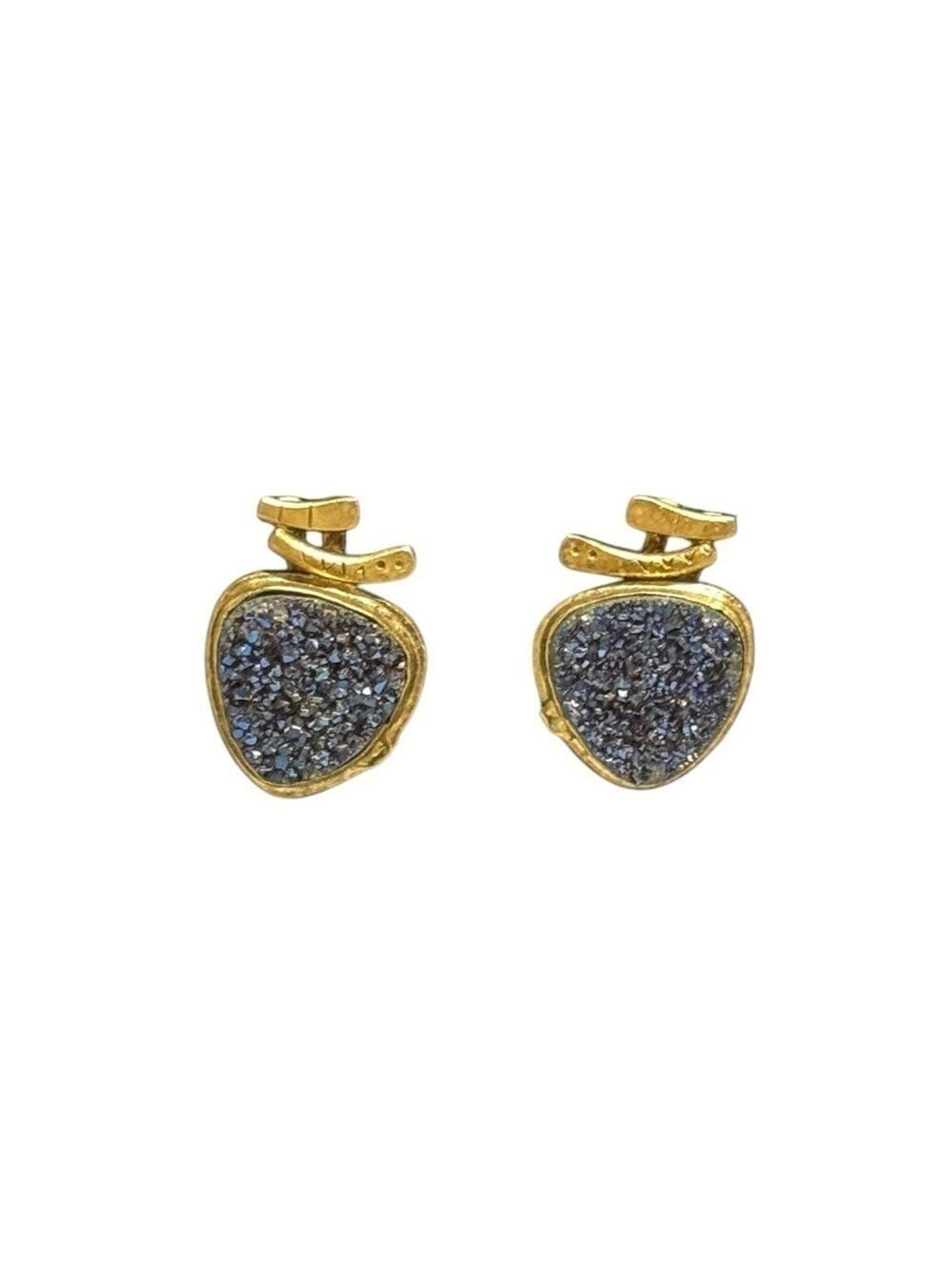 Marj Sartori Handcrafted Titanium on Druzys Earrings